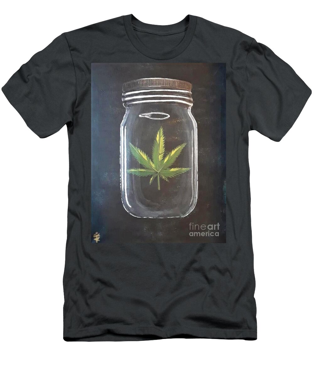 Pot T-Shirt featuring the painting Granny's Preserves by April Reilly