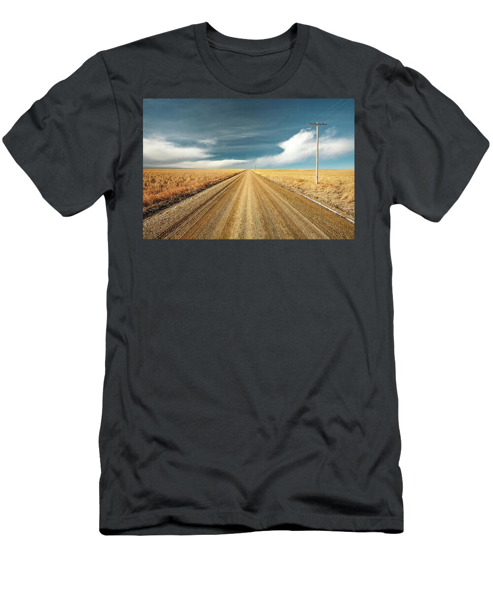 Landscape T-Shirt featuring the photograph Gravel Lines by Todd Klassy