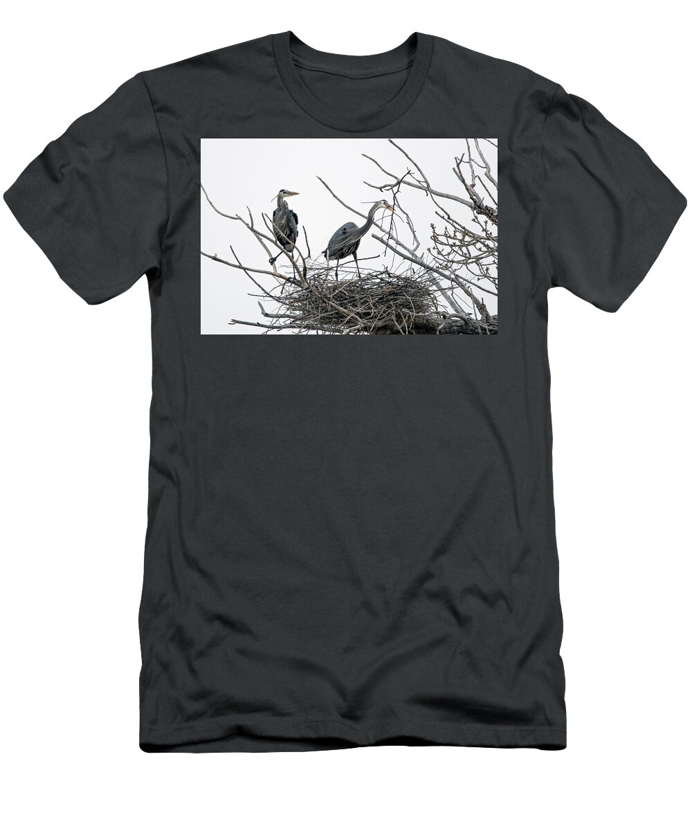 Stillwater Wildlife Refuge T-Shirt featuring the photograph Great Blue Heron 12 by Rick Mosher