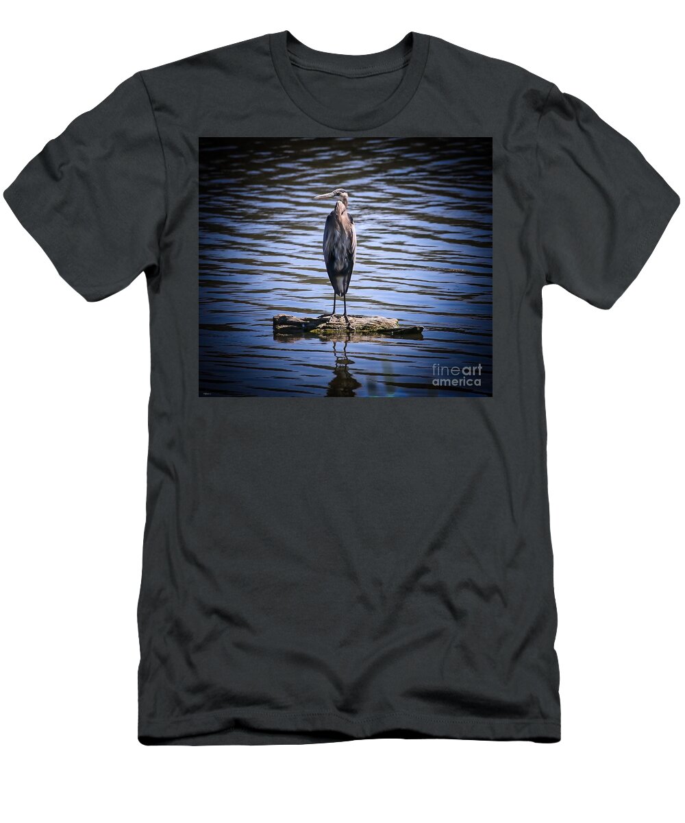 Heron T-Shirt featuring the photograph Great Blue Heron by Veronica Batterson