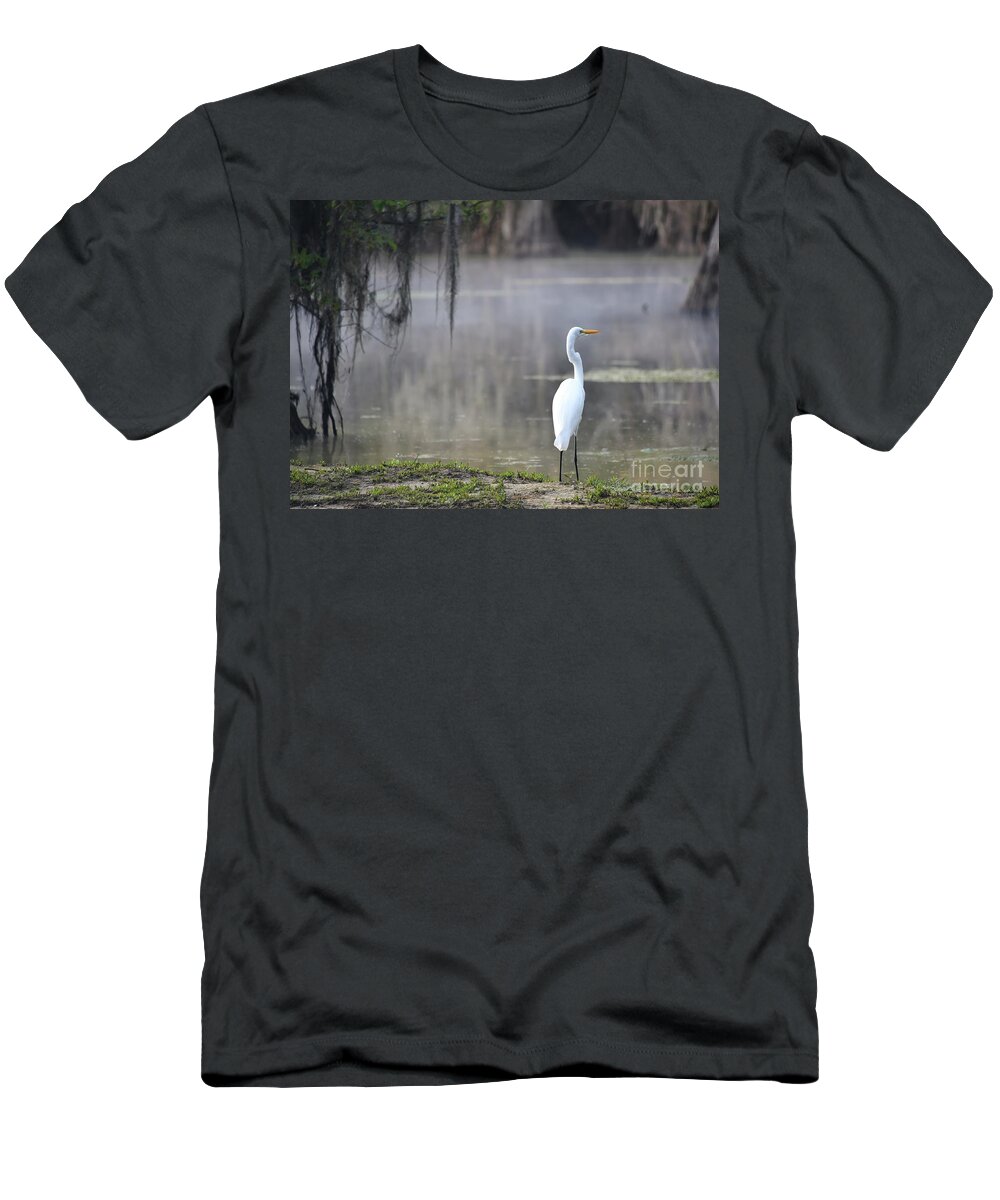 Great Egret T-Shirt featuring the photograph Great egret by Andrea Anderegg
