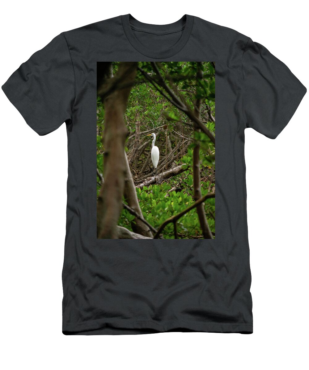 Florida T-Shirt featuring the photograph Great White Heron #1 by Marian Tagliarino