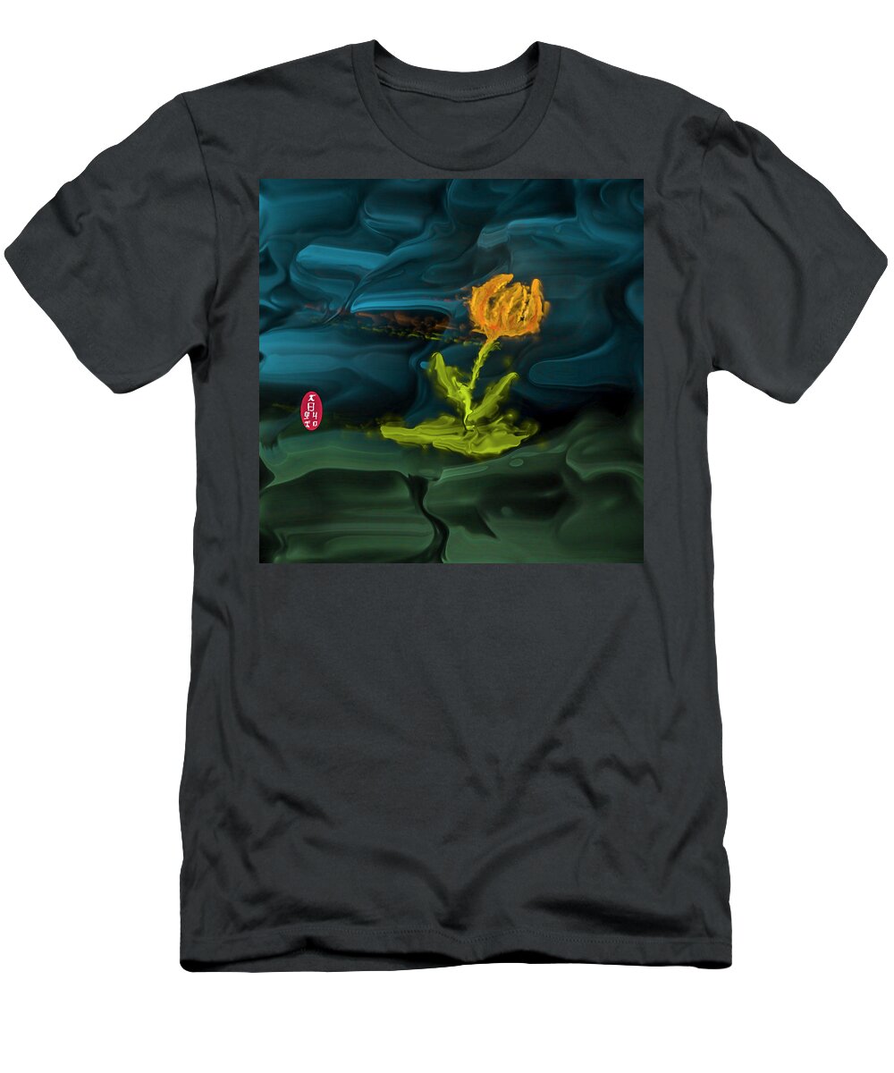 Green And Uellow T-Shirt featuring the digital art Green and yellow #j6 by Leif Sohlman
