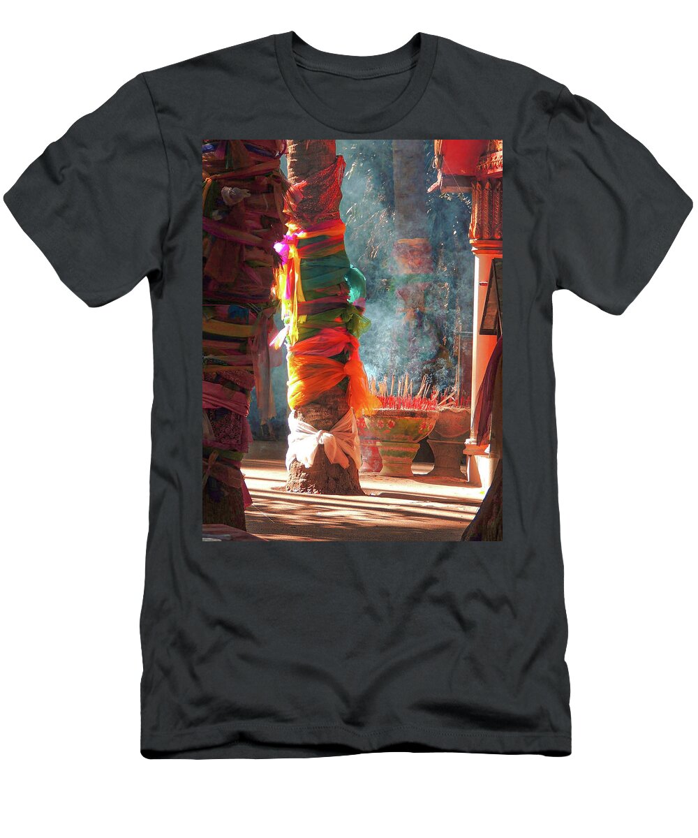 Candles T-Shirt featuring the photograph Greetings to the gods by Jeremy Holton