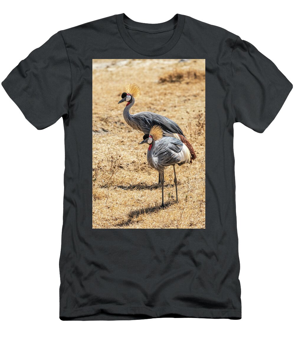 Africa T-Shirt featuring the photograph Grey-crowned crane 1 in Tanzania by Betty Eich