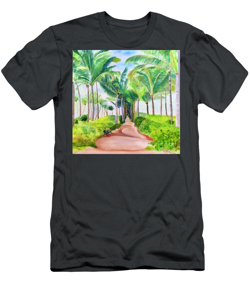 Palm Trees T-Shirt featuring the painting Grieving by Mkc