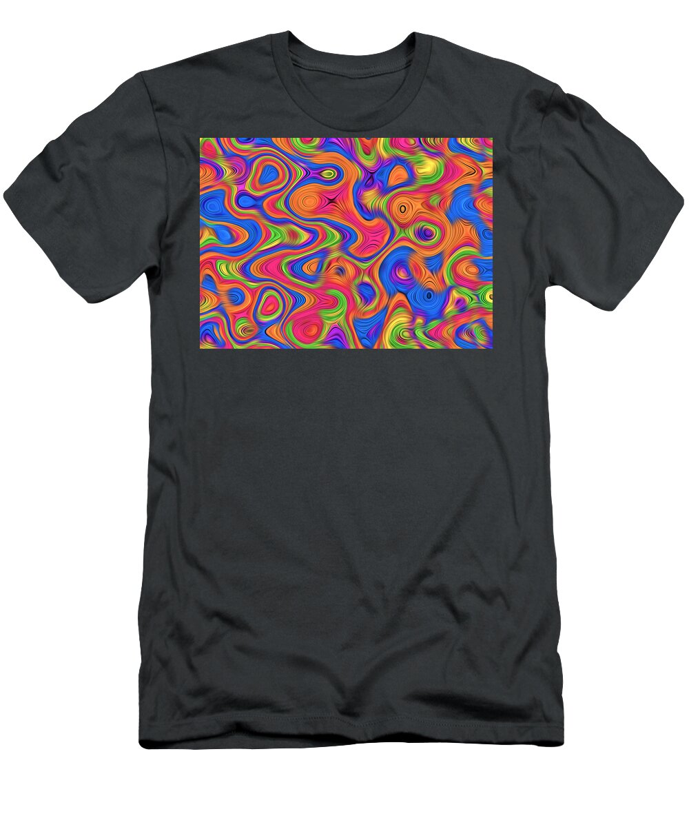 Abstract T-Shirt featuring the digital art Groovy Abstract Pattern by Ronald Mills