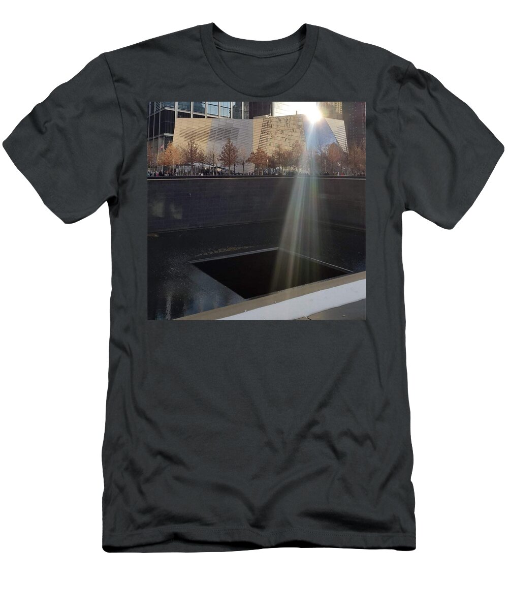 All T-Shirt featuring the digital art Ground Zero Memorial New York KN32 by Art Inspirity