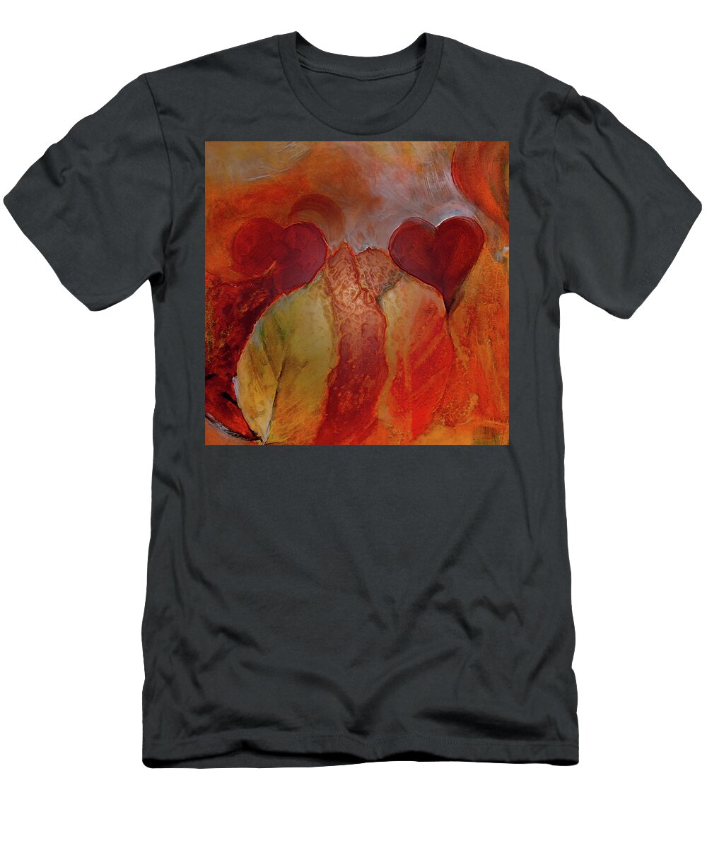 Growing T-Shirt featuring the painting Growing Heart by Lisa Kaiser