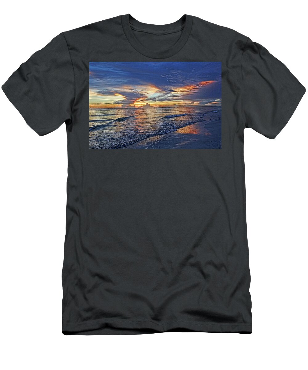 Gulf Beaches T-Shirt featuring the photograph Gulf Beach At Sunset by HH Photography of Florida