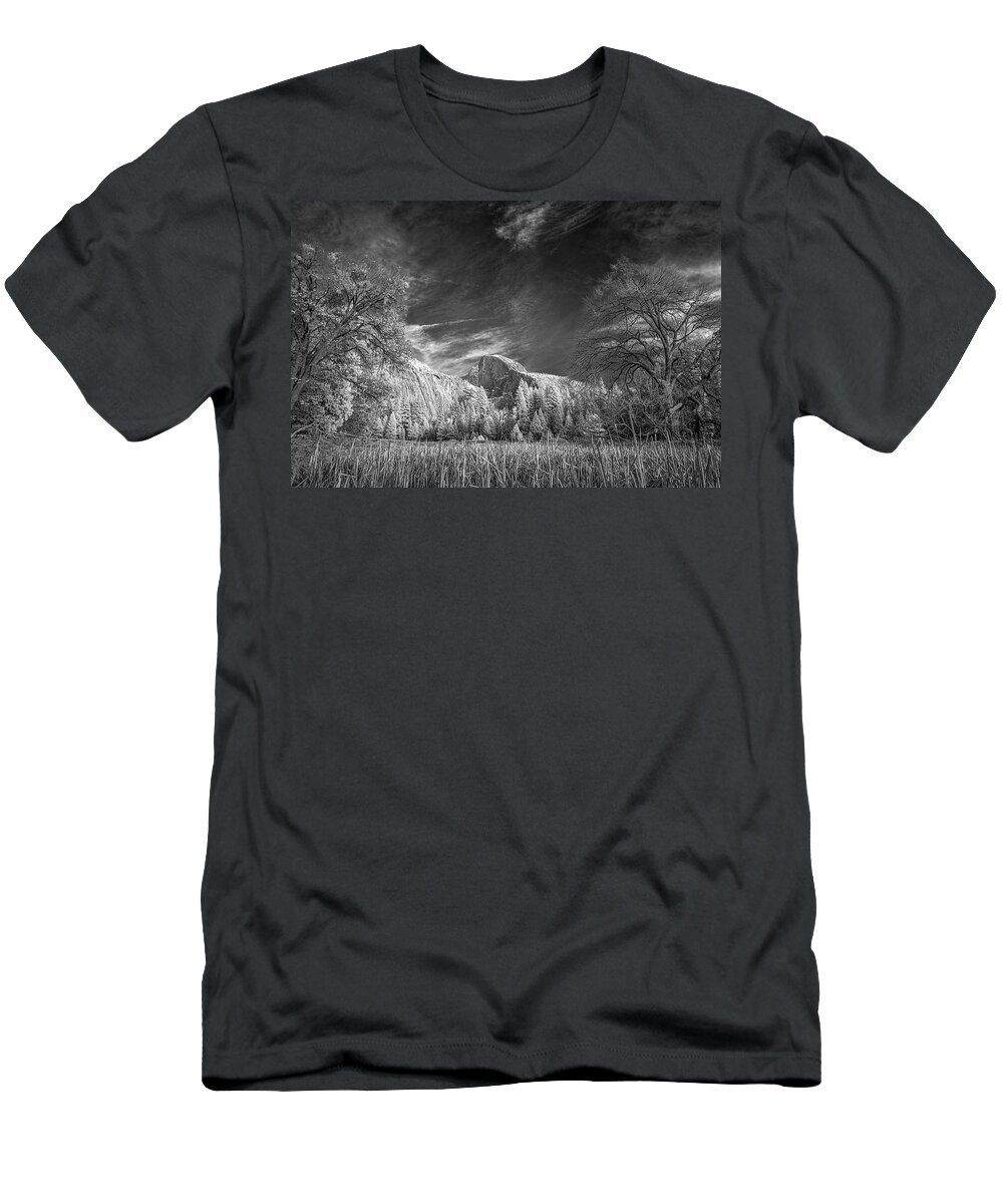 Landscape T-Shirt featuring the photograph Half Dome in Infrared by Romeo Victor