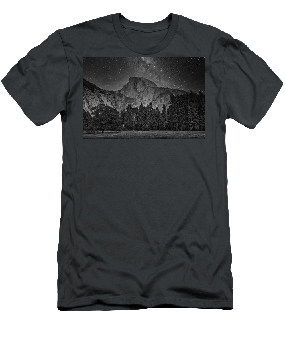 Yosemite National Park T-Shirt featuring the photograph Half Dome Yosemite National Park Night Moods by Chuck Kuhn