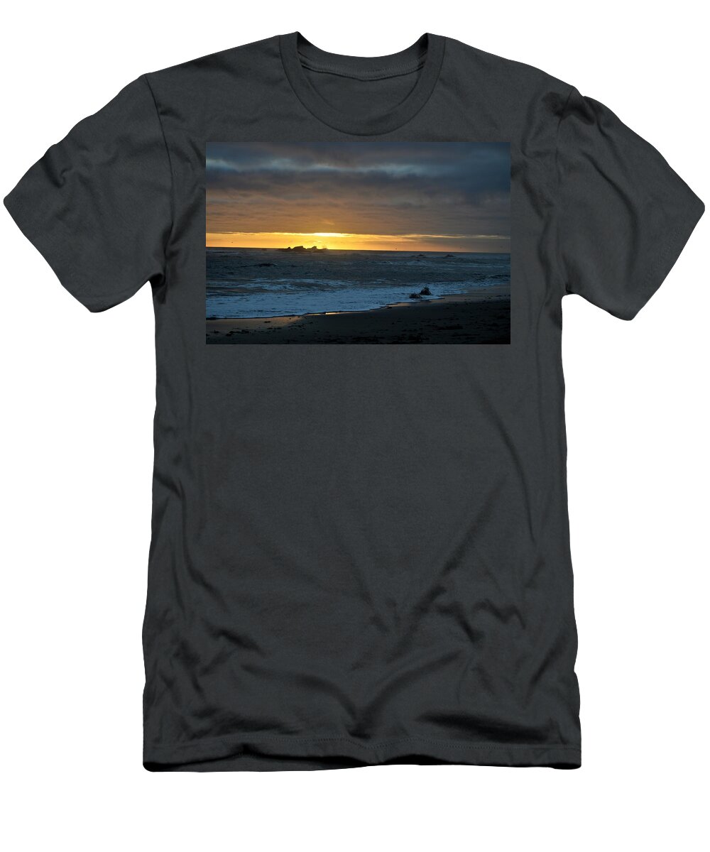 Half Moon Sunset T-Shirt featuring the photograph Half Moon Sunset by Warren Thompson