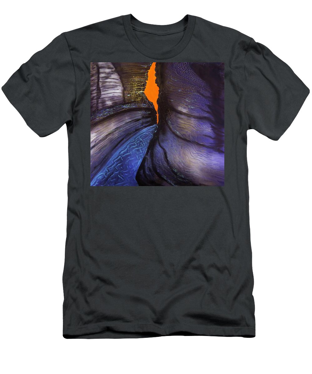 Hancock Gorge T-Shirt featuring the painting Hancock Gorge by Joan Stratton