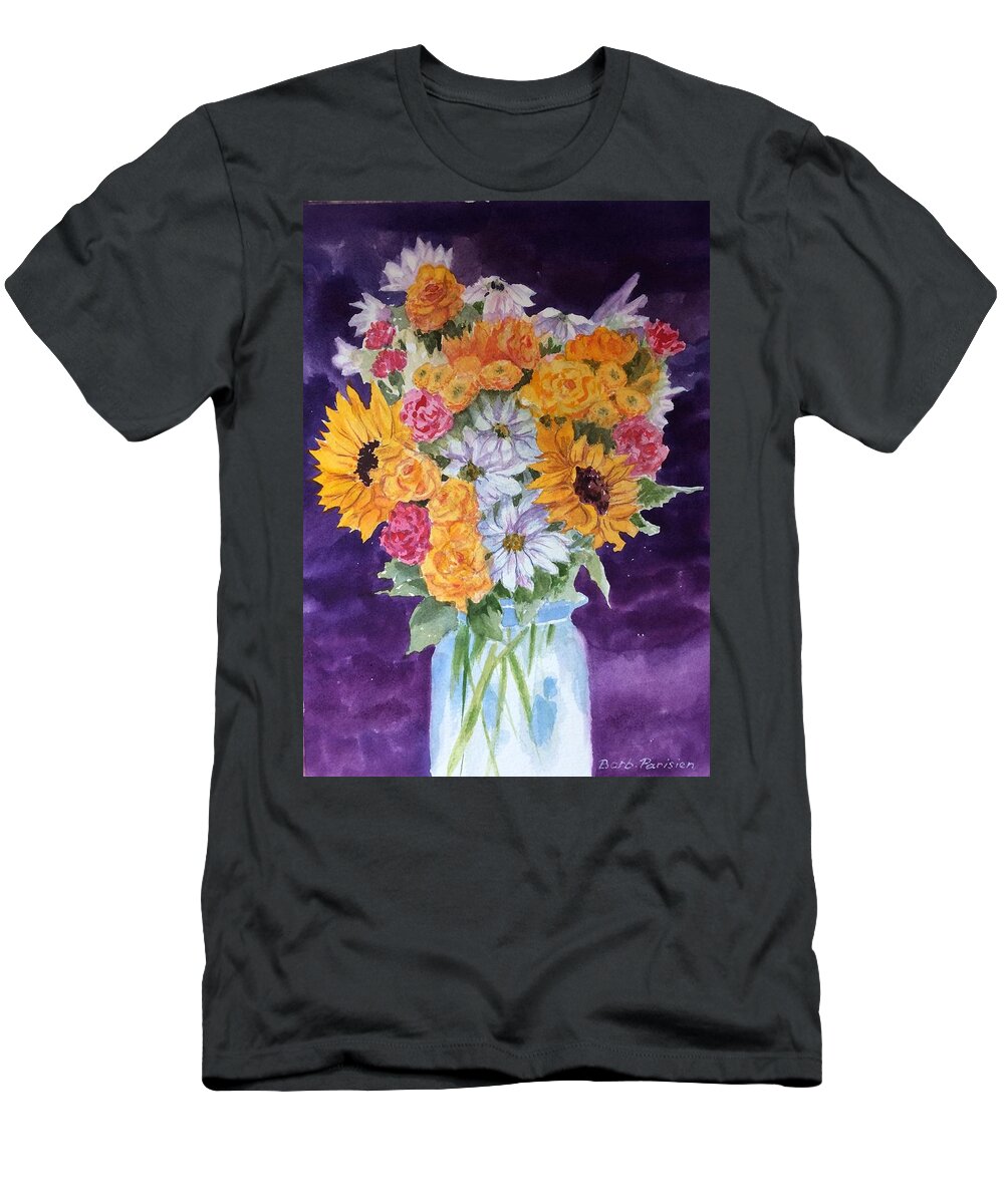 Flowers T-Shirt featuring the painting Happy Birthday by Barbara Parisien