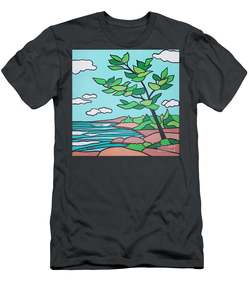 Landscape T-Shirt featuring the painting Happy Days by Petra Burgmann