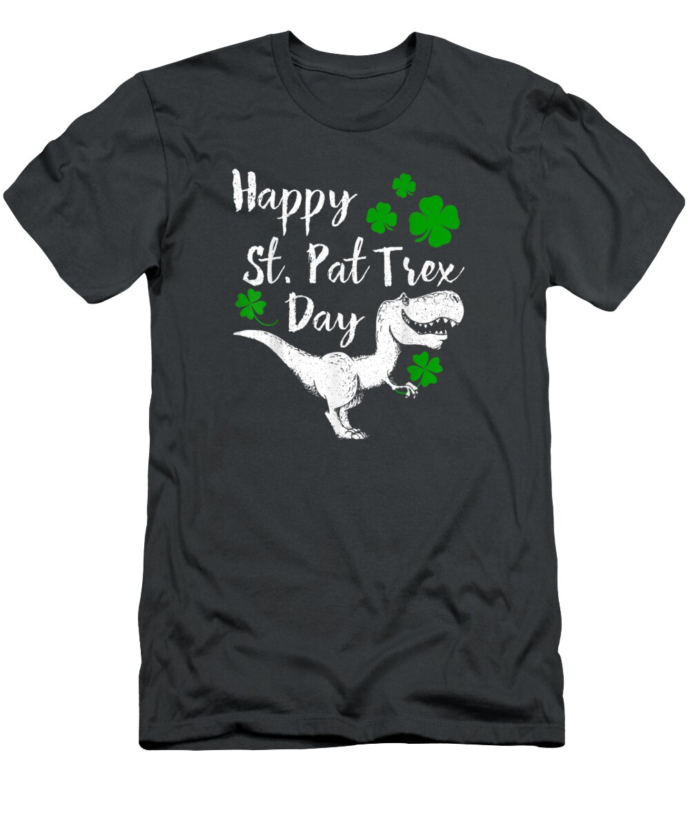 Happy St Pat Trex Day Dinosaur St Patricks Day T-Shirt featuring the digital art Happy St Pat Trex Day Dinosaur St Patricks Day by Neiveq Benne