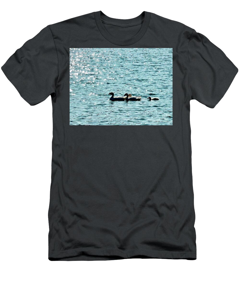 Lake T-Shirt featuring the photograph Harmonious Family by Carmen Lam