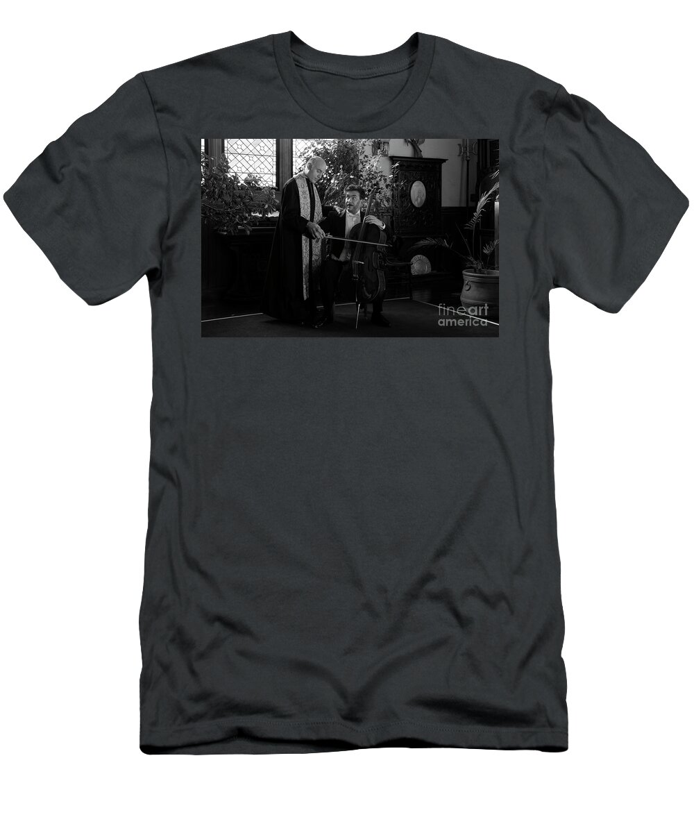 Haunted By History T-Shirt featuring the photograph Haunted by History - The Cello Lesson - Craig Owens by Sad Hill - Bizarre Los Angeles Archive