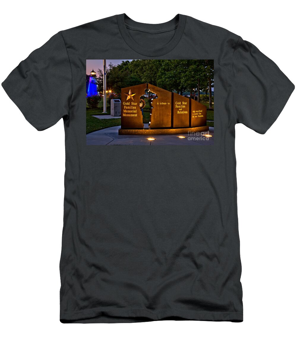 Gold T-Shirt featuring the photograph Havre De Grace Gold Star Families Memorial Monument by Adam Jewell