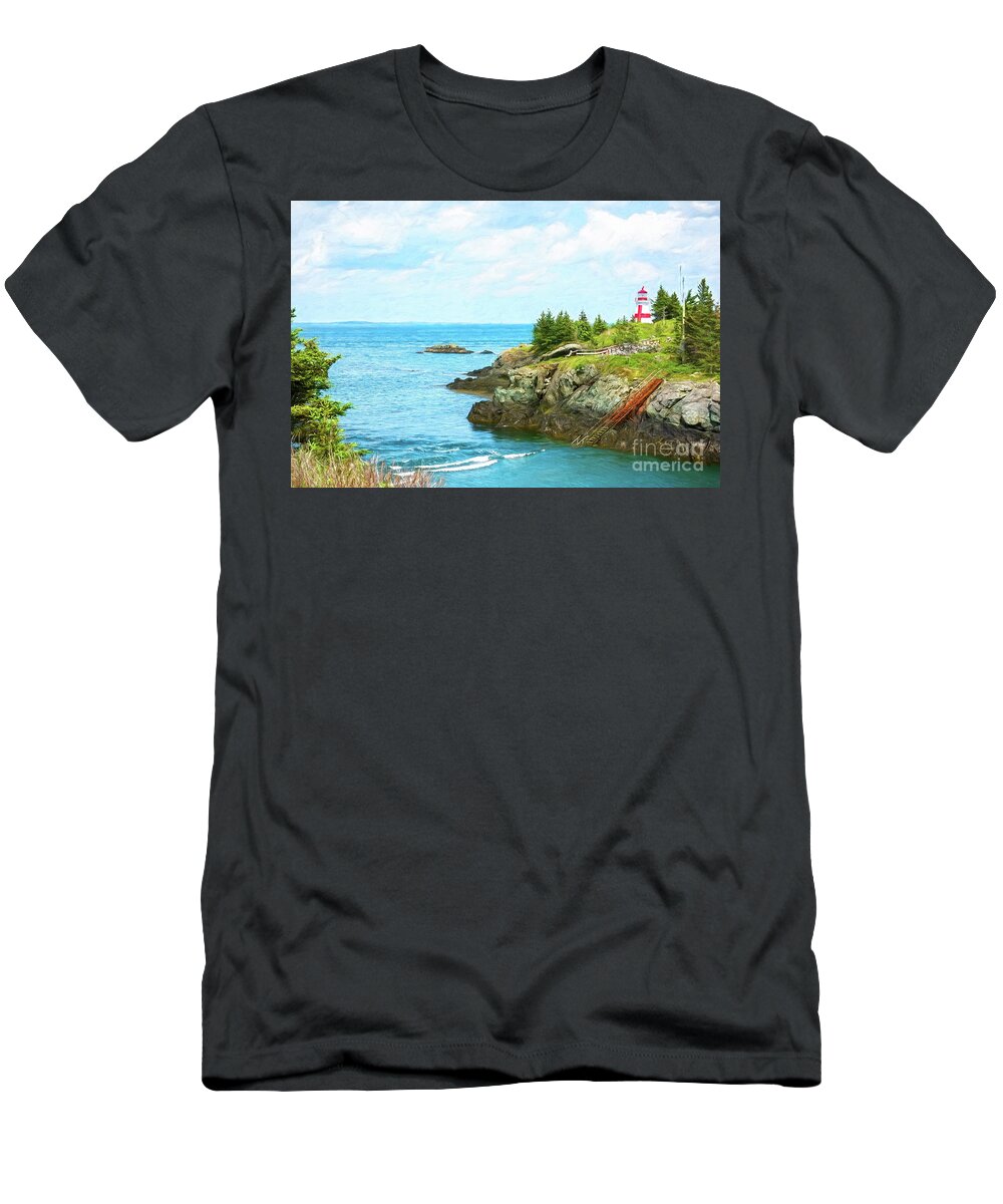 Head Harbour Light T-Shirt featuring the photograph Head Harbour Lighthouse, Campobello Island, New Brunswick, Canada by Anita Pollak