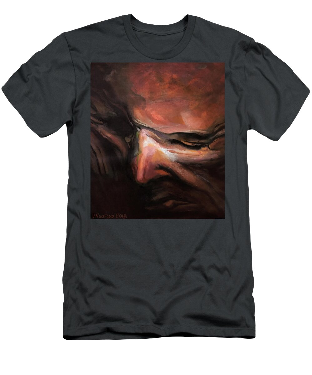 #artwork T-Shirt featuring the painting Head Study 28 by Veronica Huacuja