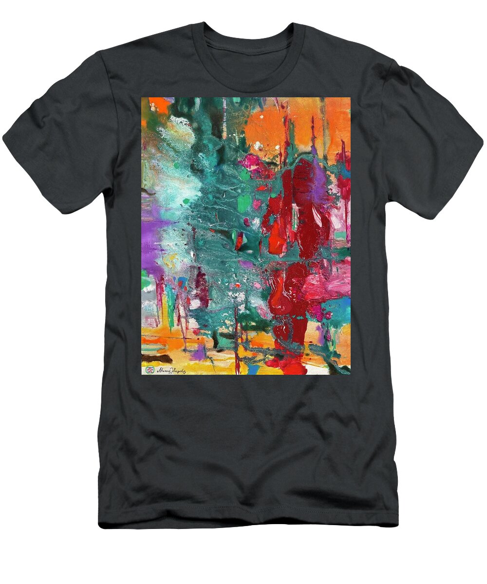 Abstract T-Shirt featuring the painting Healing by Atanas Karpeles
