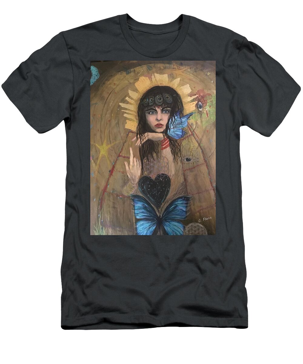 Healing T-Shirt featuring the mixed media Healing Goddess by Christine Paris