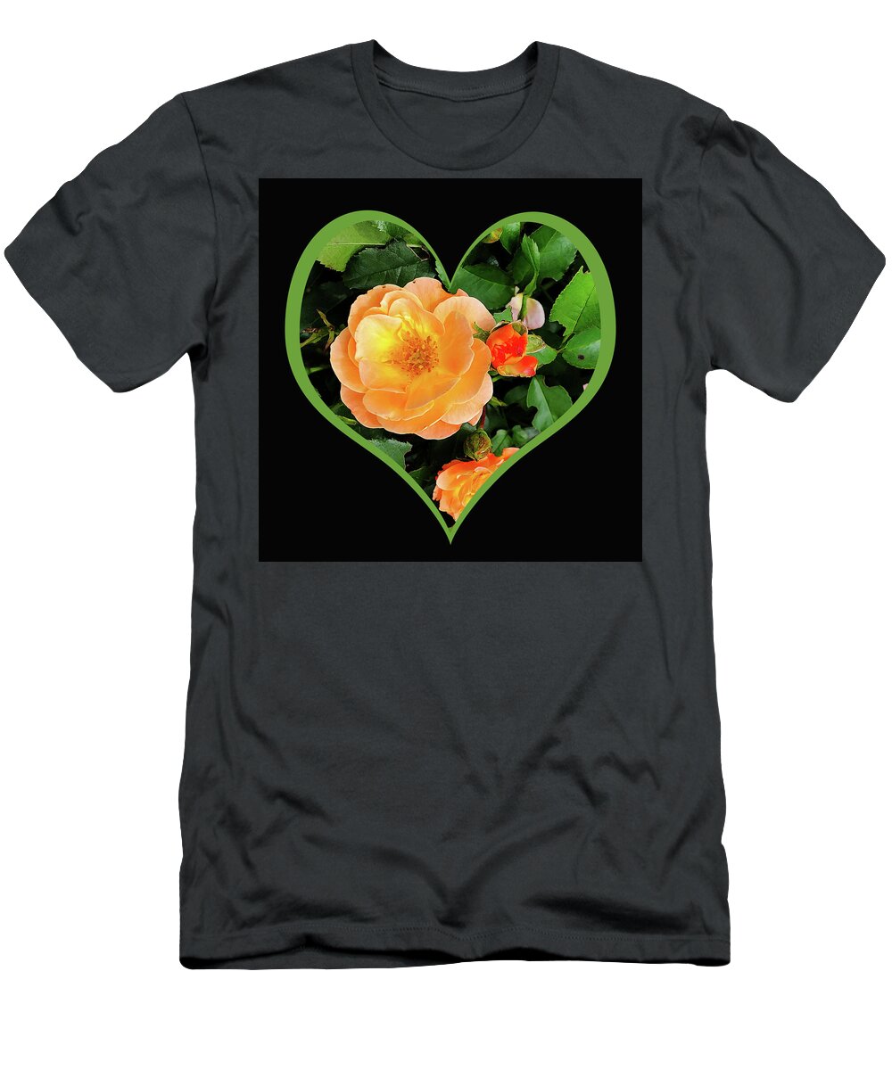 Heart T-Shirt featuring the digital art Heart Rose by Nancy Olivia Hoffmann