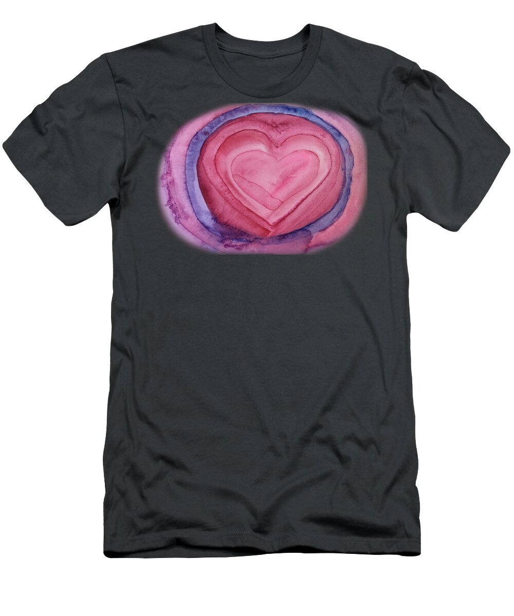 Vibrant T-Shirt featuring the painting Hearts within Hearts by Sandy Rakowitz