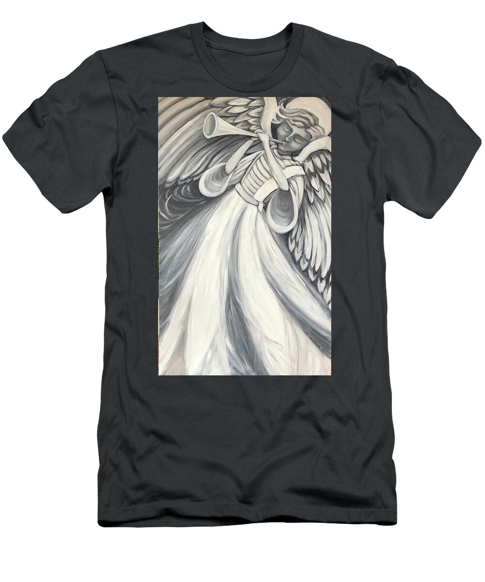 Angel T-Shirt featuring the painting Heavenly Herald by Jeanette Jarmon