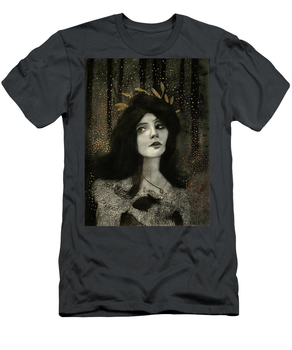 Women Art T-Shirt featuring the drawing Helena by Nadija Armusik