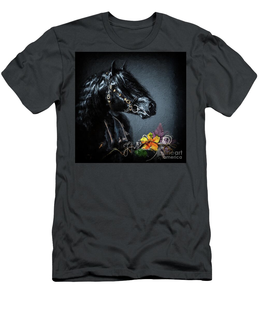 Horse T-Shirt featuring the digital art Hello Beautiful by Janice OConnor
