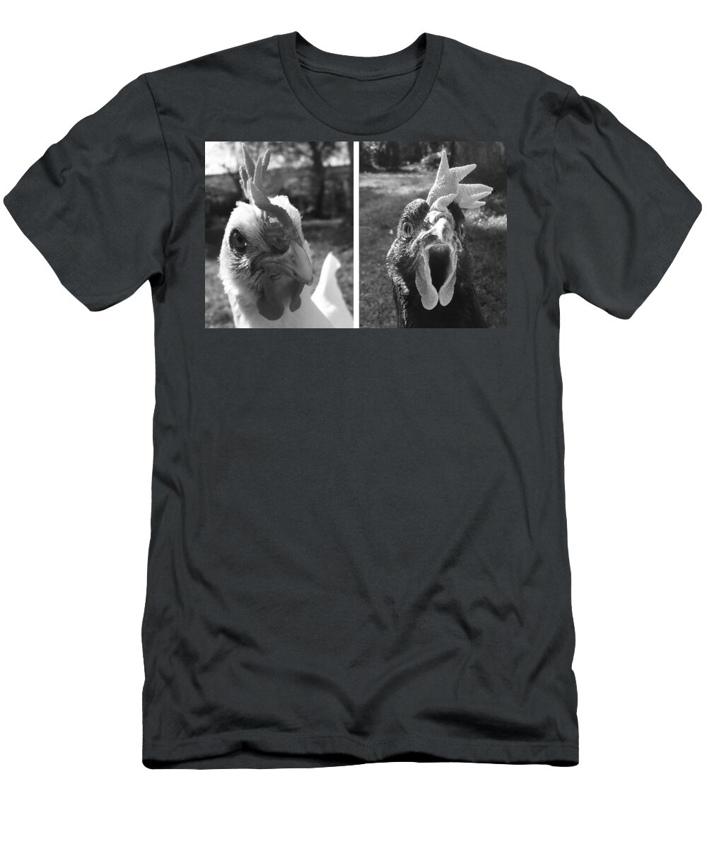 Hello T-Shirt featuring the photograph Hens Hello by Joelle Philibert