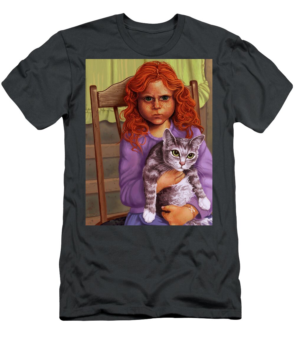 Cat T-Shirt featuring the painting He's Mine by Hans Neuhart