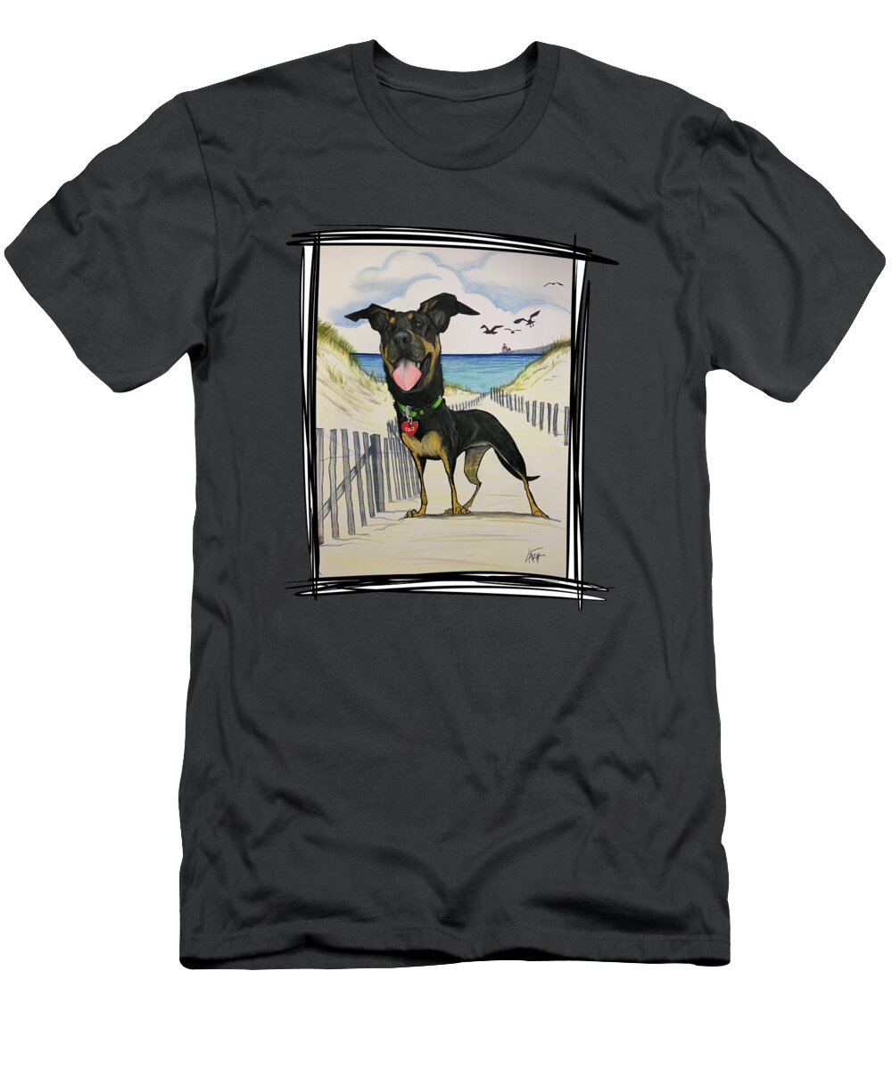 Heyde T-Shirt featuring the drawing Heyde 5307 by Canine Caricatures By John LaFree