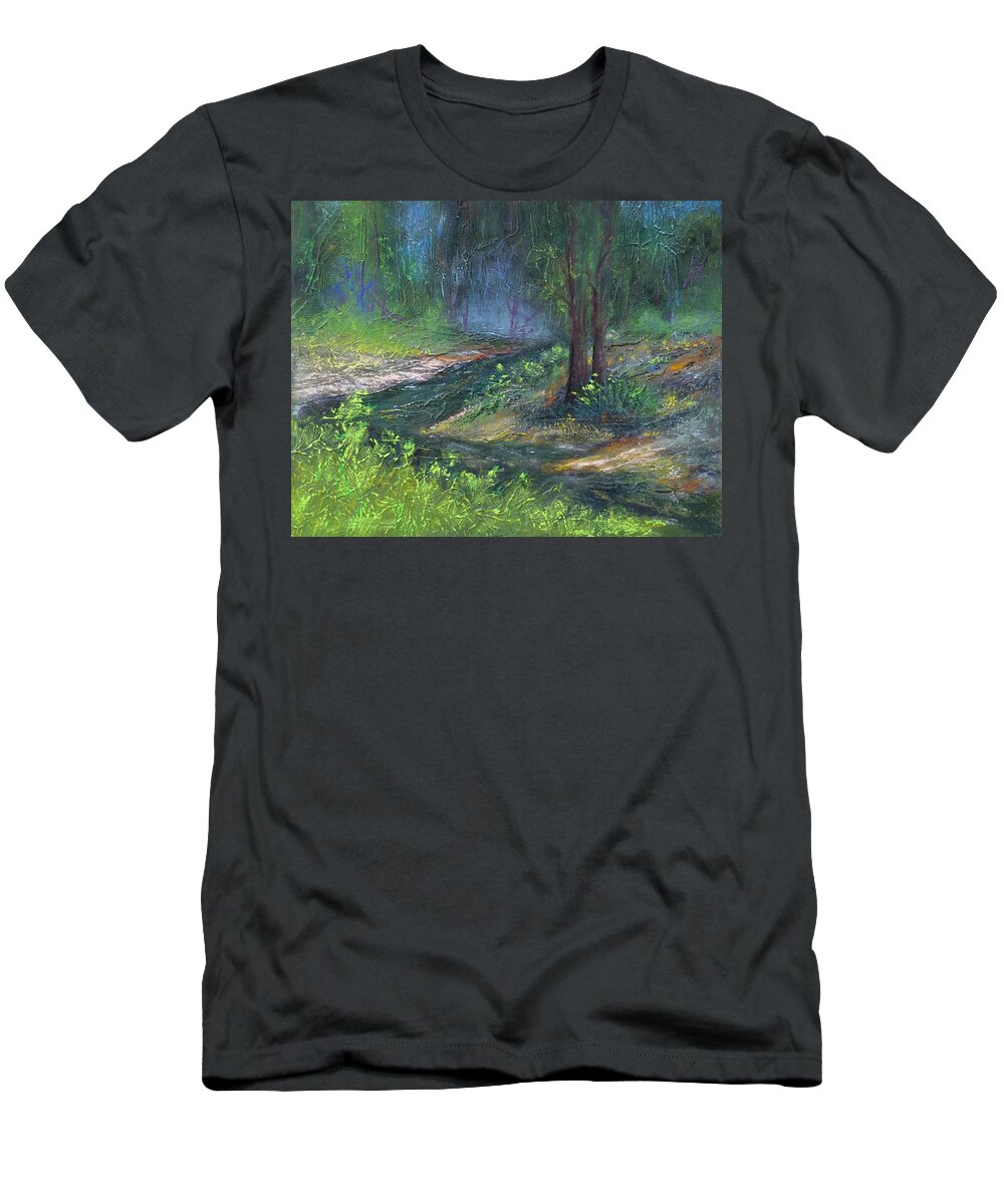 Creek T-Shirt featuring the pastel High Country Creek by Sandra Lee Scott