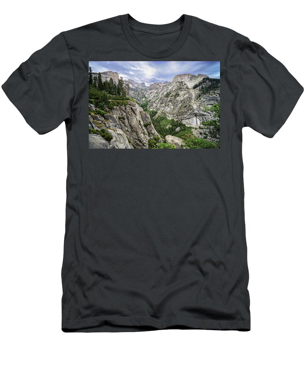 High Sierra Trail T-Shirt featuring the photograph High Sierra Trail Vista by Brett Harvey