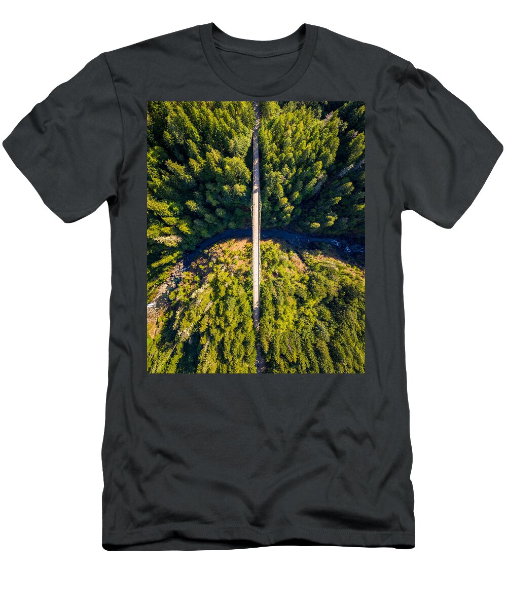 Drone T-Shirt featuring the photograph High Steel Bridge Top Down by Clinton Ward