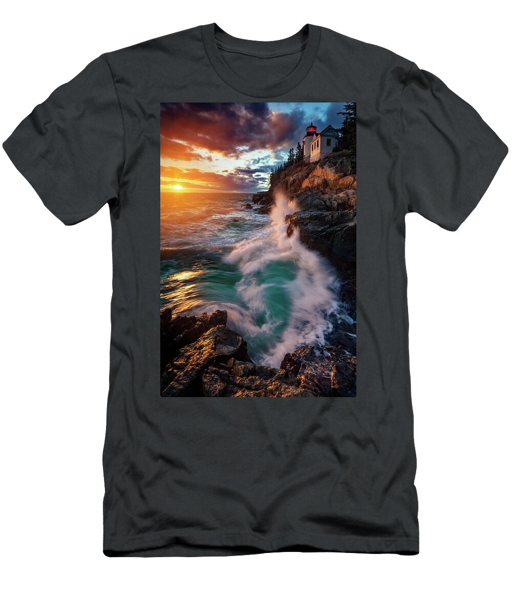 Maine T-Shirt featuring the photograph High Tide at Sunset by Rick Berk