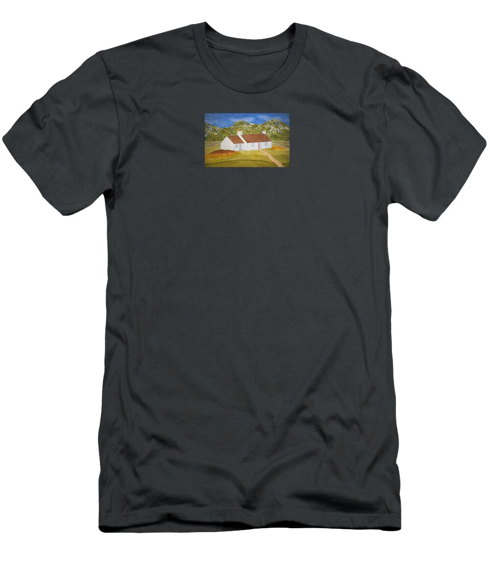 Watercolor T-Shirt featuring the painting Highland Home by John Klobucher
