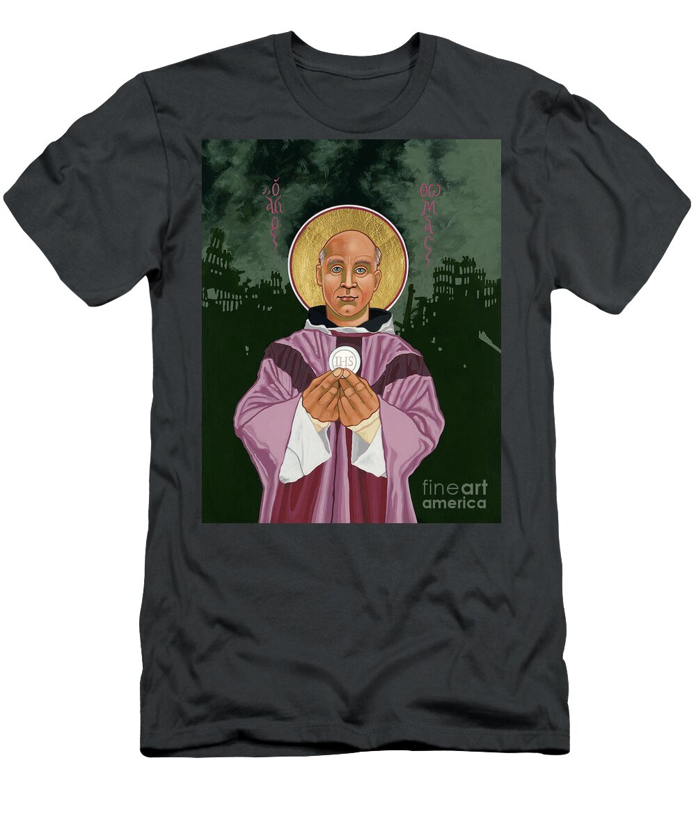 Holy Prophet Thomas Merton T-Shirt featuring the painting Holy Prophet Thomas Merton - Gaudete Christus est natus 331 by William Hart McNichols