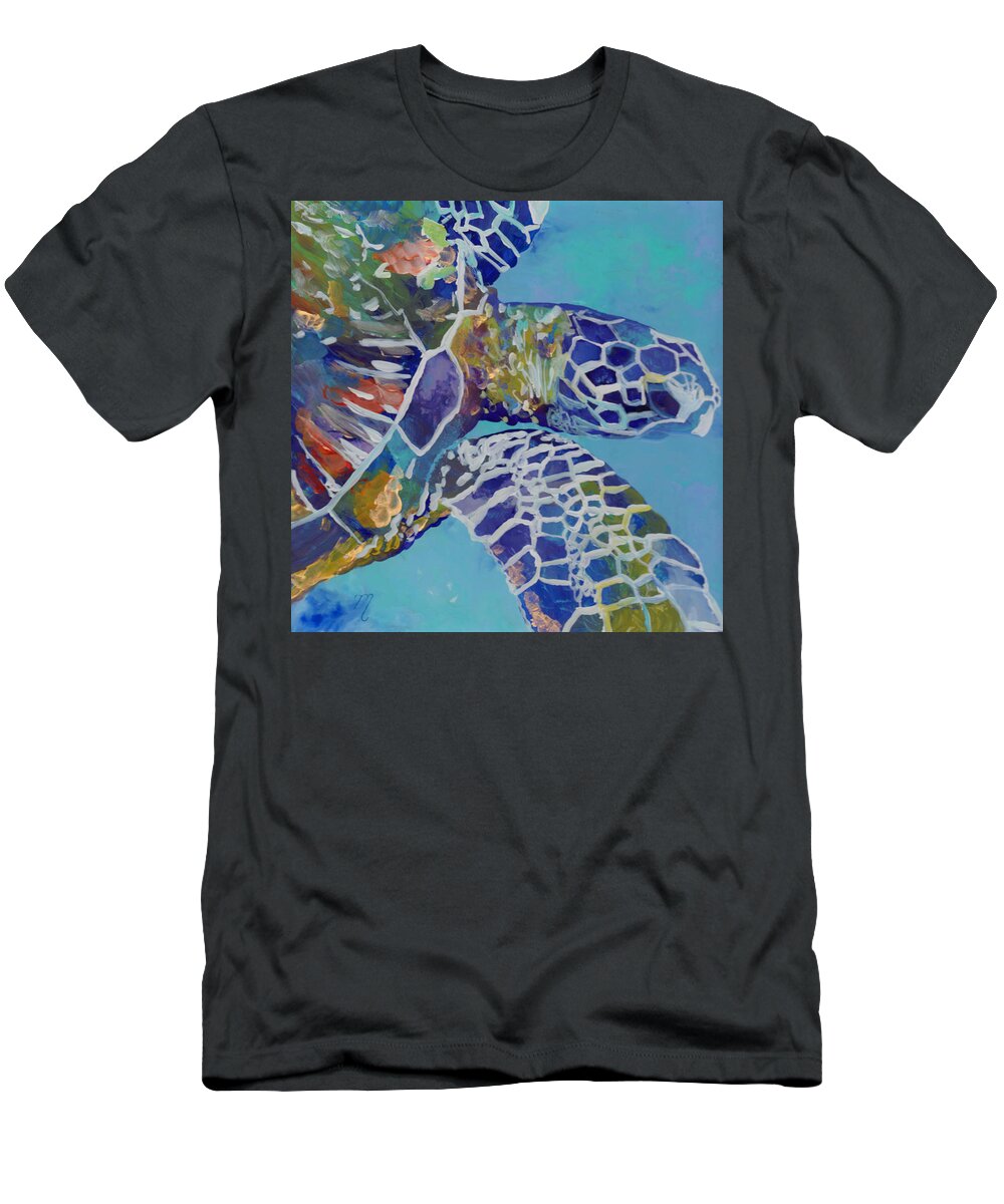 Honu T-Shirt featuring the painting Honu by Marionette Taboniar