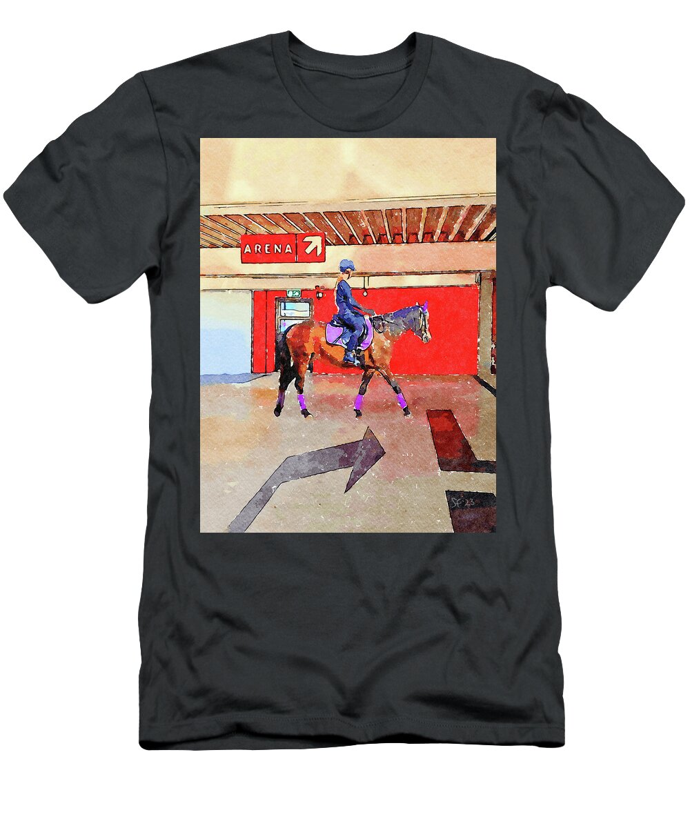 Horse T-Shirt featuring the digital art Horse Show Contestants by Shelli Fitzpatrick
