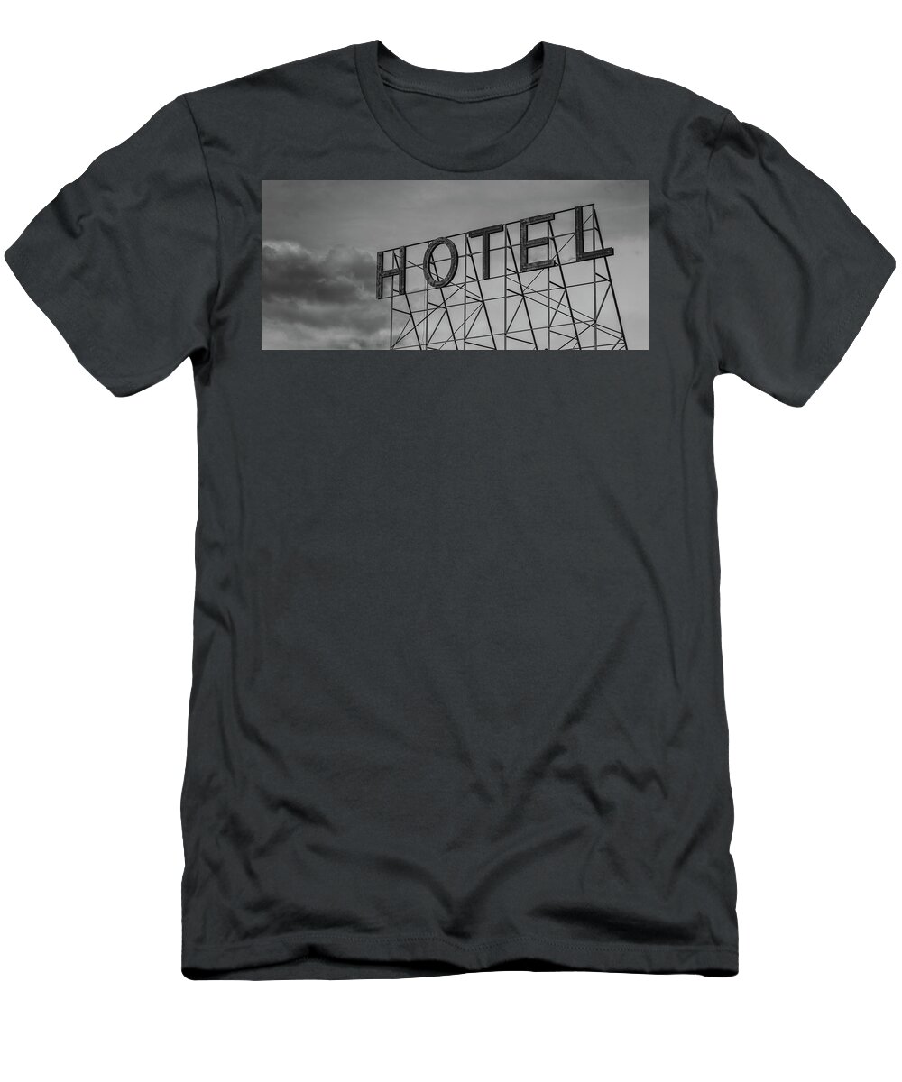 B&w T-Shirt featuring the photograph Hotel by Mike Schaffner