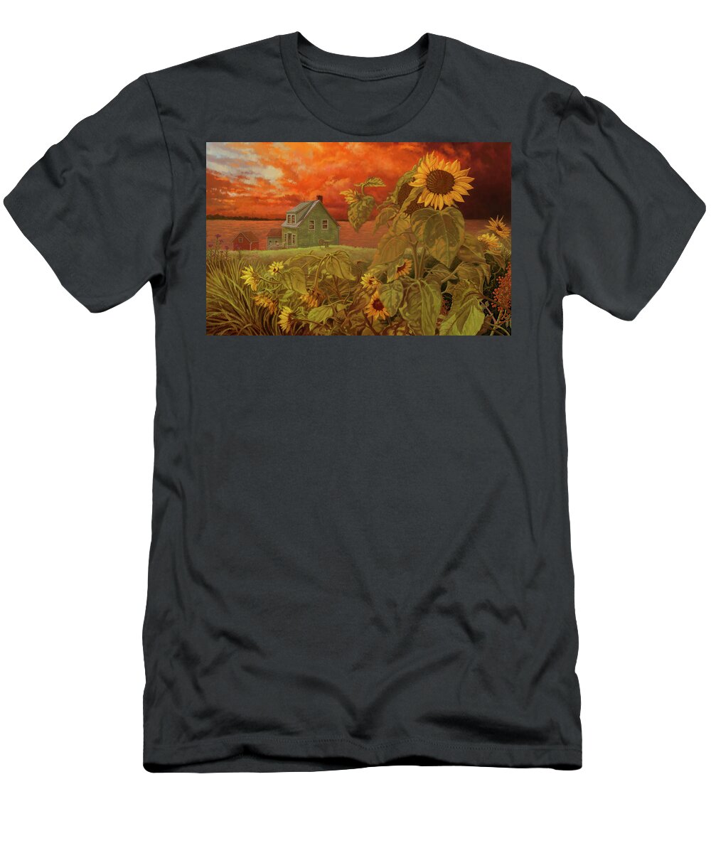 House T-Shirt featuring the painting House of the Rising Sun by Hans Neuhart