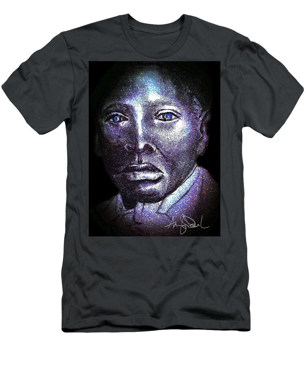  T-Shirt featuring the mixed media HTubman by Angie ONeal