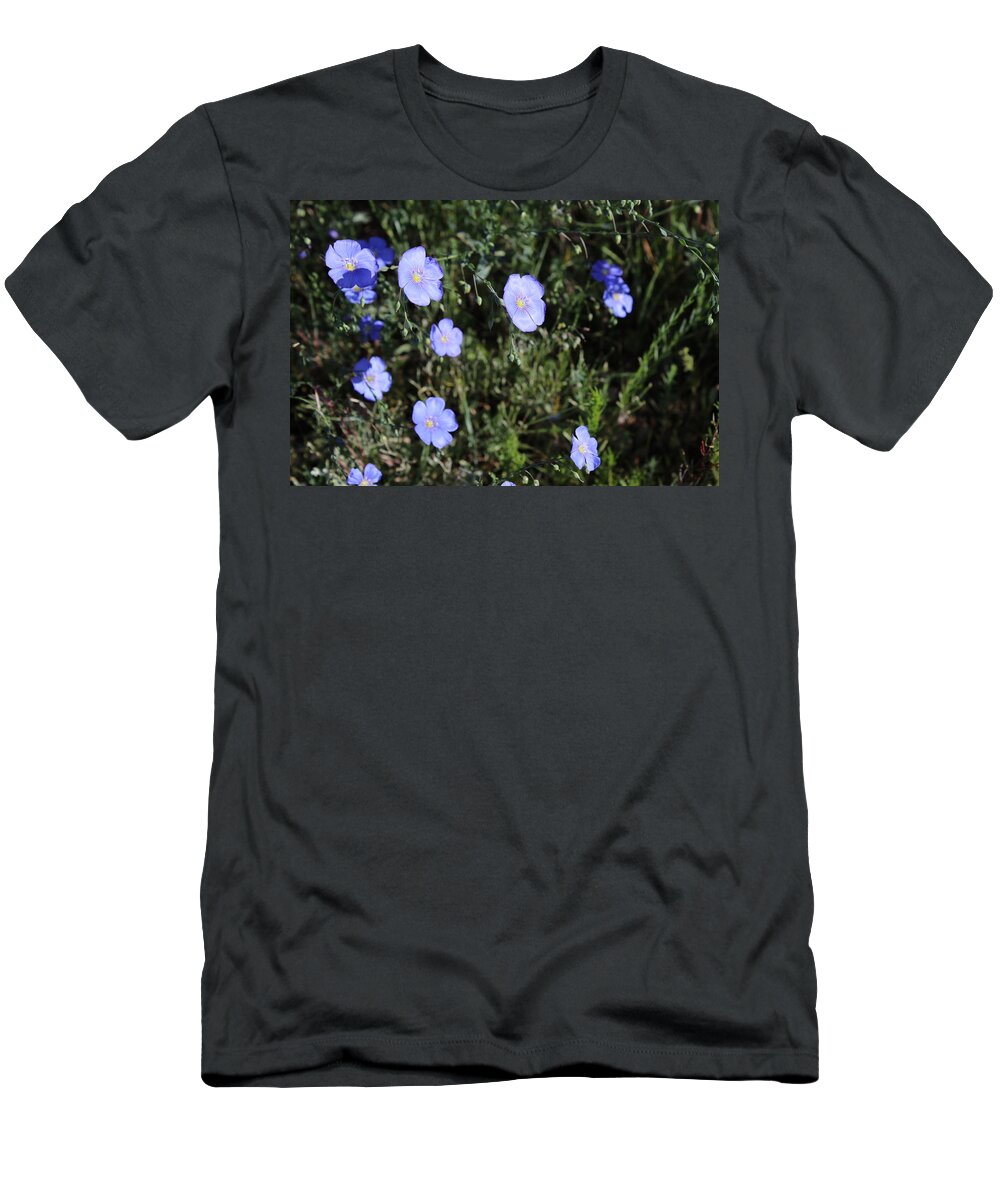 Blue Flowers T-Shirt featuring the photograph I will lift up mine eyes unto the hills, from whence cometh my help. by Yvonne M Smith