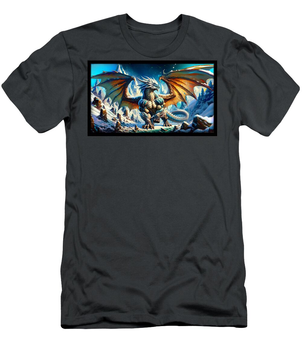 Ice T-Shirt featuring the digital art Ice Dragon by Shawn Dall