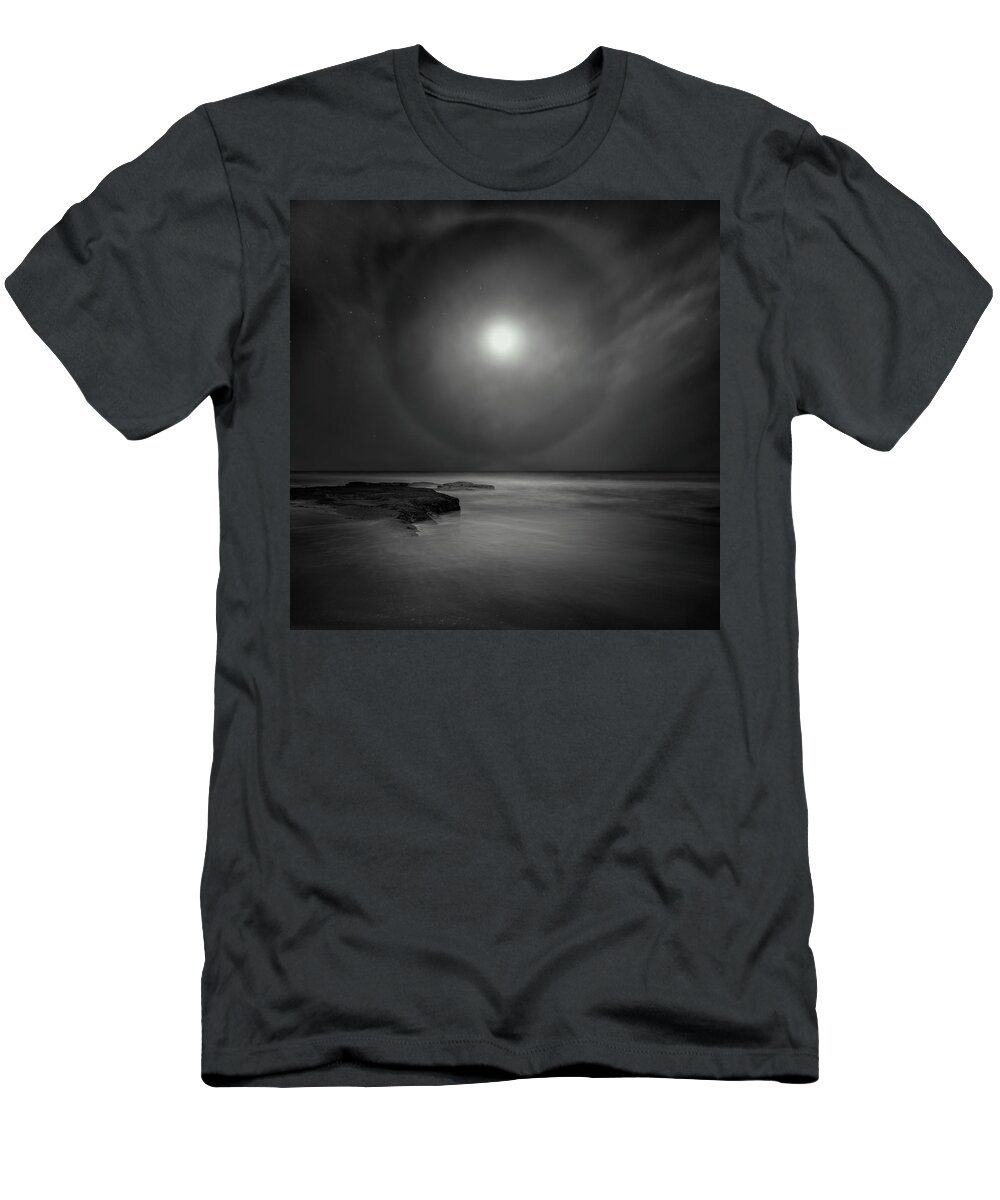 Monochrome T-Shirt featuring the photograph Ice Moon by Grant Galbraith